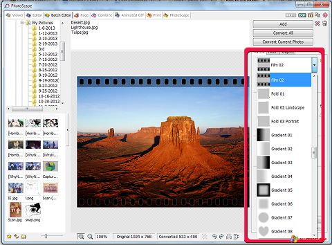 Screenshot PhotoScape untuk Windows XP