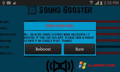 Screenshot Sound Booster untuk Windows XP