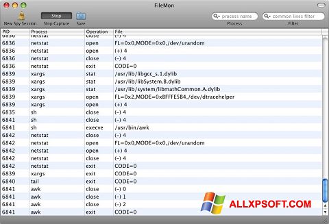 Screenshot FileMon untuk Windows XP
