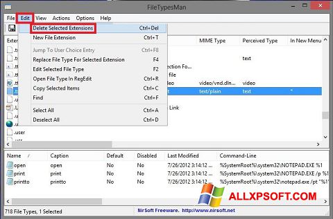 Screenshot Unassociate File Types untuk Windows XP