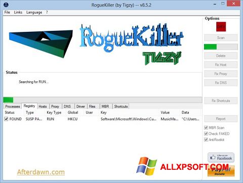 Screenshot RogueKiller untuk Windows XP