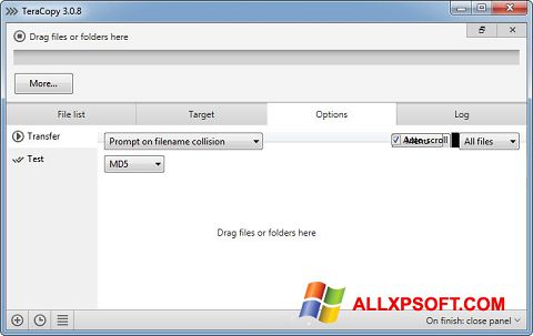 Screenshot TeraCopy untuk Windows XP