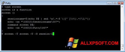 Screenshot PuTTY untuk Windows XP