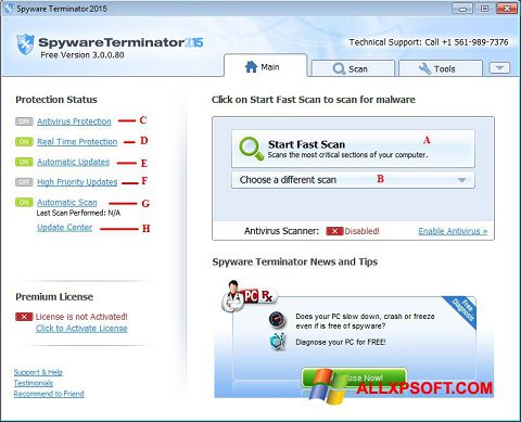 Screenshot Spyware Terminator untuk Windows XP
