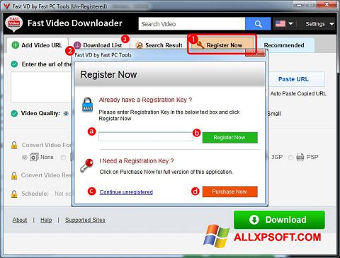 Screenshot Fast Video Downloader untuk Windows XP