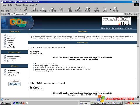 Screenshot CDex untuk Windows XP