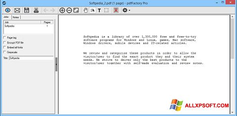 Screenshot pdfFactory Pro untuk Windows XP
