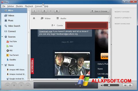 Screenshot Miro untuk Windows XP