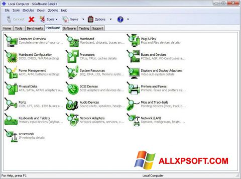 Screenshot SiSoftware Sandra untuk Windows XP