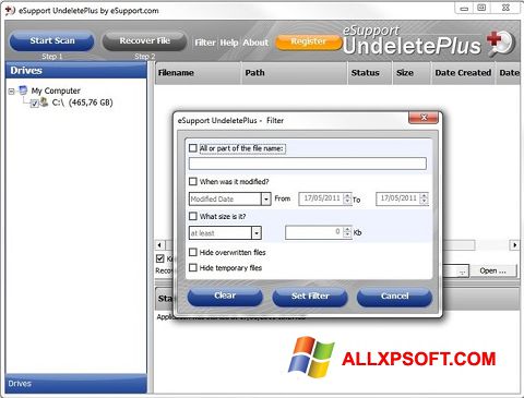 Screenshot Undelete Plus untuk Windows XP