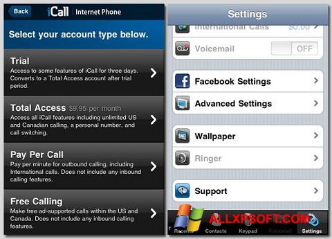Screenshot iCall untuk Windows XP