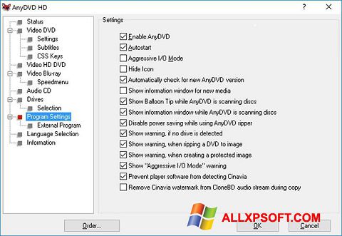 Screenshot AnyDVD untuk Windows XP