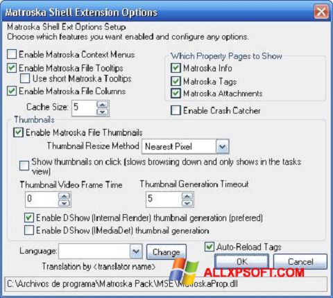 Screenshot Matroska Pack Full untuk Windows XP