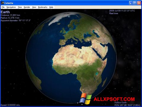 Screenshot Celestia untuk Windows XP