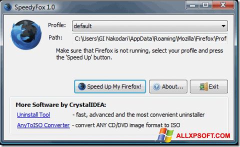 Screenshot SpeedyFox untuk Windows XP