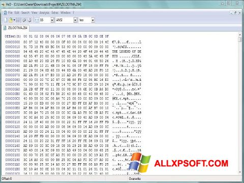 Screenshot HxD Hex Editor untuk Windows XP