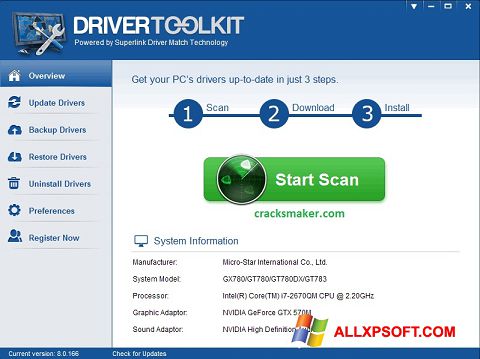 Screenshot Driver Toolkit untuk Windows XP