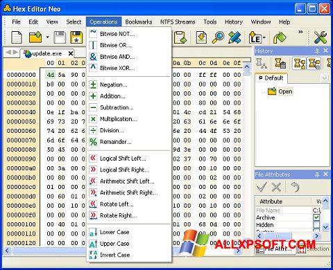 Screenshot Hex Editor Neo untuk Windows XP