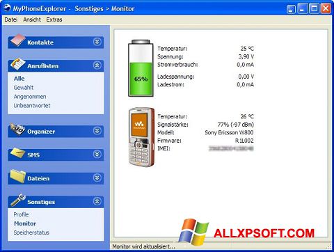 Screenshot MyPhoneExplorer untuk Windows XP