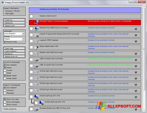 Screenshot Snappy Driver Installer untuk Windows XP