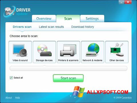 Screenshot Carambis Driver Updater untuk Windows XP
