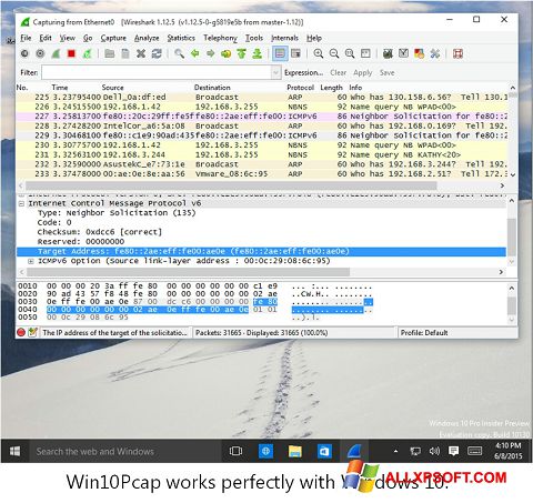 Screenshot WinPcap untuk Windows XP