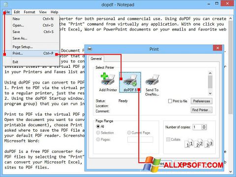 Screenshot doPDF untuk Windows XP