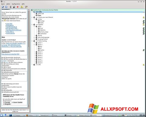 Screenshot Mumble untuk Windows XP