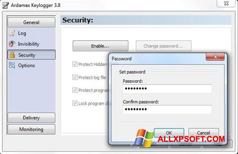 Screenshot Ardamax Keylogger untuk Windows XP
