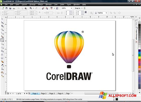 Screenshot CorelDRAW untuk Windows XP