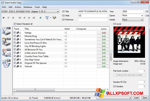 Screenshot Exact Audio Copy untuk Windows XP