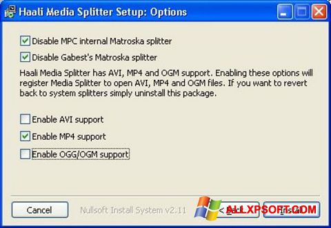 Screenshot Haali Media Splitter untuk Windows XP