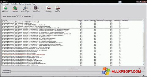 Screenshot MP3Gain untuk Windows XP