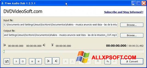 Screenshot Free Audio Dub untuk Windows XP