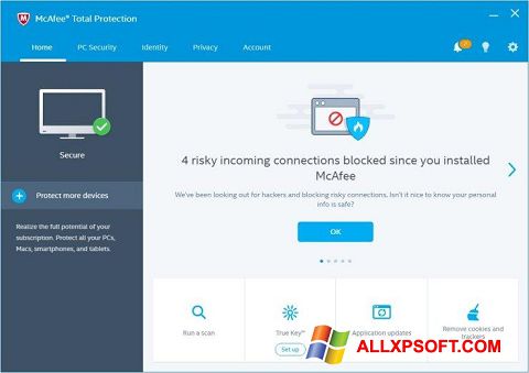 Screenshot McAfee Total Protection untuk Windows XP
