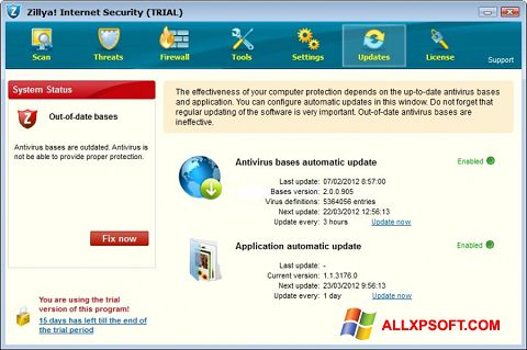 Screenshot Zillya! untuk Windows XP