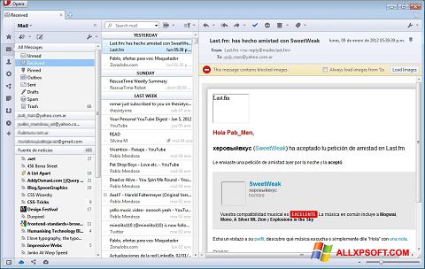 Screenshot Opera Mail untuk Windows XP