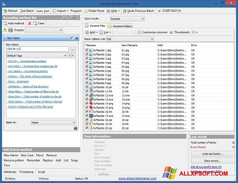 Screenshot ReNamer untuk Windows XP
