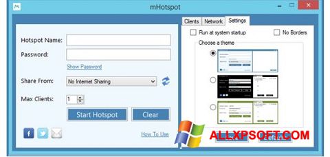 Screenshot mHotspot untuk Windows XP