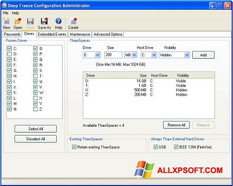 Screenshot Deep Freeze untuk Windows XP