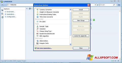Screenshot Lingoes untuk Windows XP