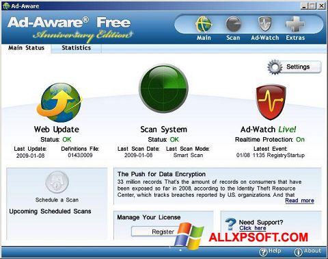 Screenshot Ad-Aware Free untuk Windows XP
