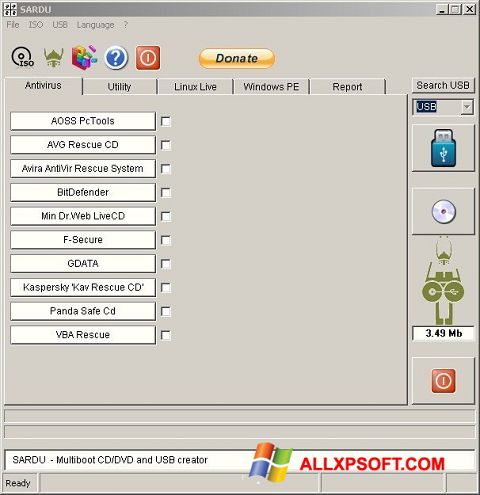 Screenshot SARDU untuk Windows XP