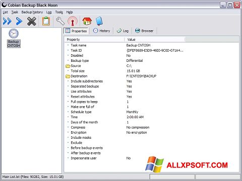 Screenshot Cobian Backup untuk Windows XP