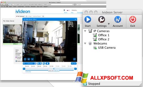 Screenshot Ivideon Server untuk Windows XP