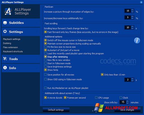 Screenshot ALLPlayer untuk Windows XP