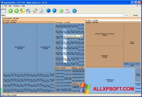 Screenshot SpaceSniffer untuk Windows XP