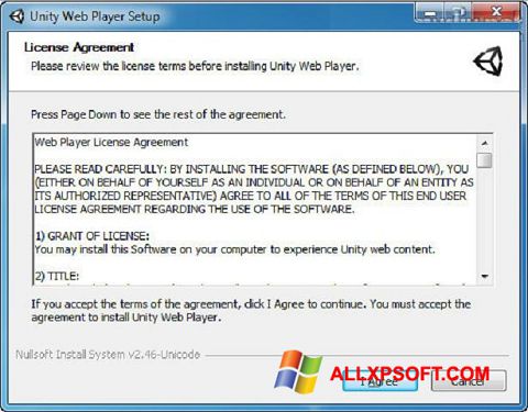 Screenshot Unity Web Player untuk Windows XP