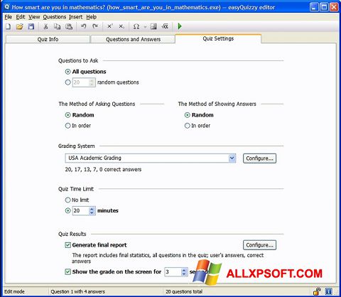 Screenshot easyQuizzy untuk Windows XP
