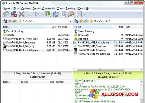 Screenshot FlashFXP untuk Windows XP